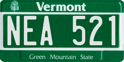 VT license plate NEA521