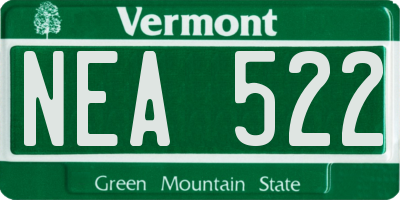 VT license plate NEA522