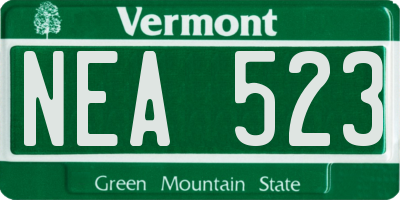 VT license plate NEA523