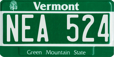 VT license plate NEA524