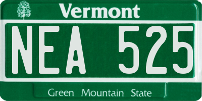VT license plate NEA525
