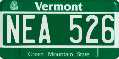 VT license plate NEA526