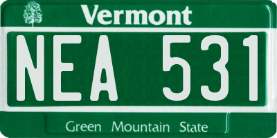 VT license plate NEA531