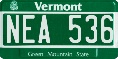 VT license plate NEA536