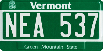 VT license plate NEA537