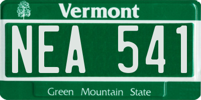 VT license plate NEA541