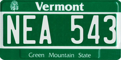 VT license plate NEA543
