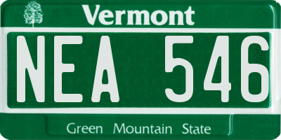 VT license plate NEA546