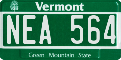 VT license plate NEA564