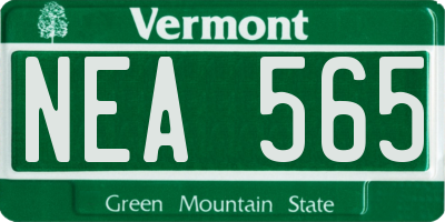 VT license plate NEA565