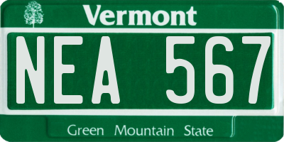 VT license plate NEA567