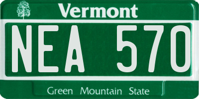 VT license plate NEA570