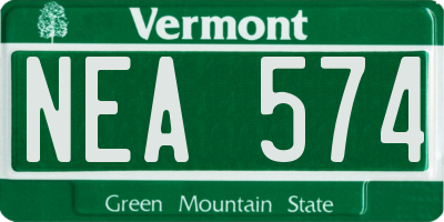 VT license plate NEA574