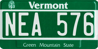 VT license plate NEA576
