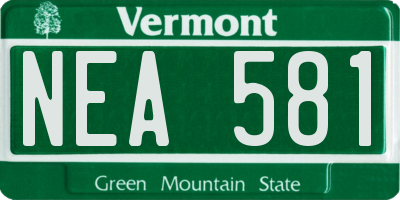 VT license plate NEA581