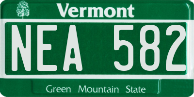 VT license plate NEA582
