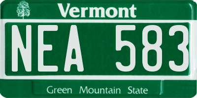 VT license plate NEA583