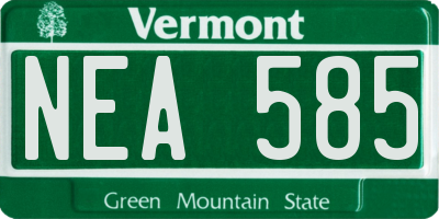 VT license plate NEA585