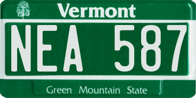 VT license plate NEA587