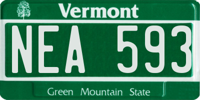 VT license plate NEA593