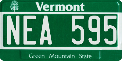 VT license plate NEA595
