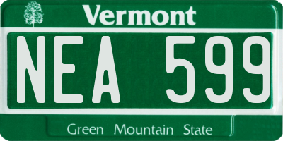 VT license plate NEA599