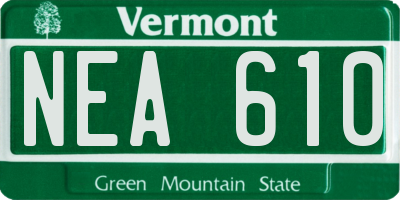 VT license plate NEA610
