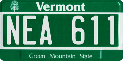 VT license plate NEA611