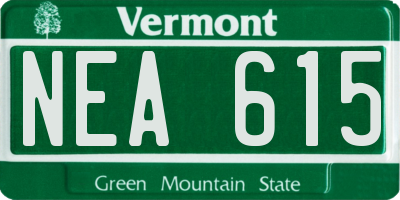 VT license plate NEA615
