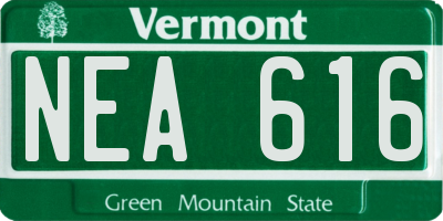VT license plate NEA616