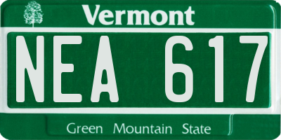 VT license plate NEA617