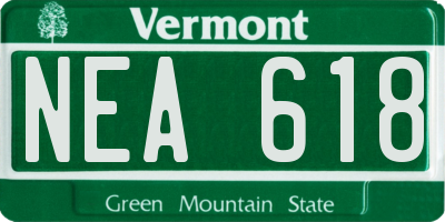 VT license plate NEA618