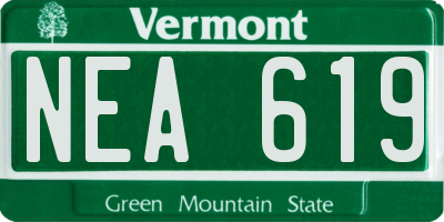 VT license plate NEA619