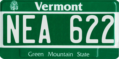 VT license plate NEA622