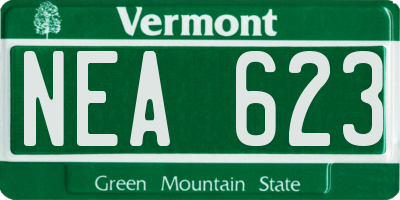 VT license plate NEA623