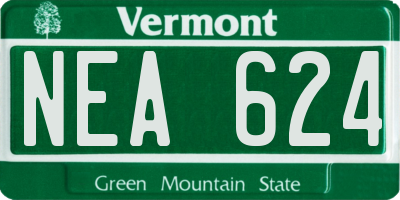 VT license plate NEA624