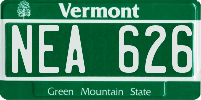 VT license plate NEA626