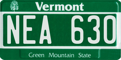 VT license plate NEA630