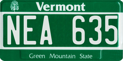 VT license plate NEA635