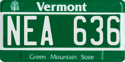 VT license plate NEA636
