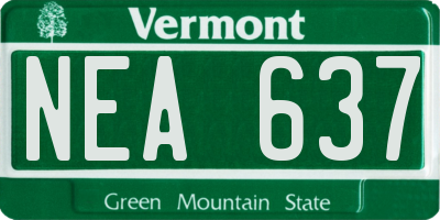 VT license plate NEA637