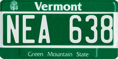 VT license plate NEA638