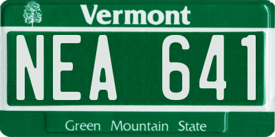 VT license plate NEA641