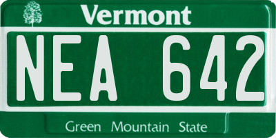 VT license plate NEA642