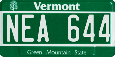 VT license plate NEA644