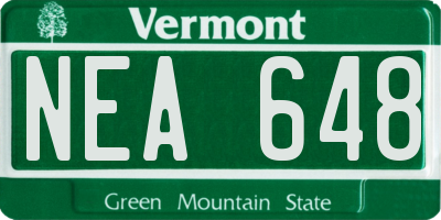 VT license plate NEA648