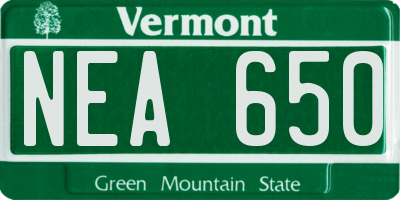 VT license plate NEA650