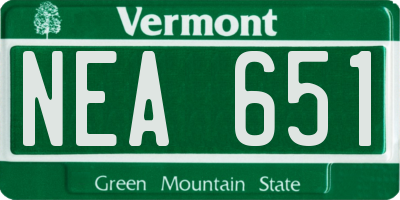 VT license plate NEA651