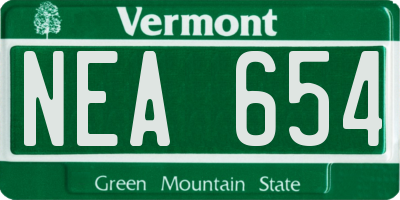 VT license plate NEA654