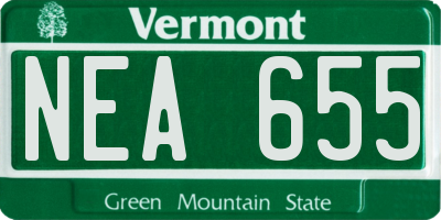 VT license plate NEA655